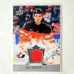 Shea Theodore Team Canada 2015 Defensemen Hockey Card Game Used Red Jersey Piece